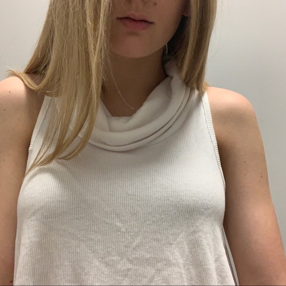 White Turtleneck Tank Top - Picture 2 of 7